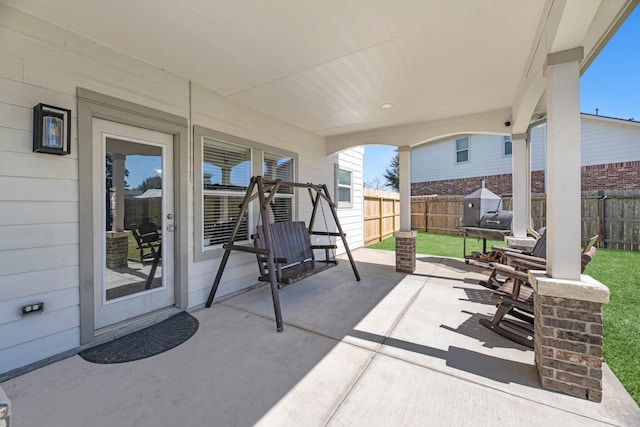 view of patio / terrace featuring a fenced backyard