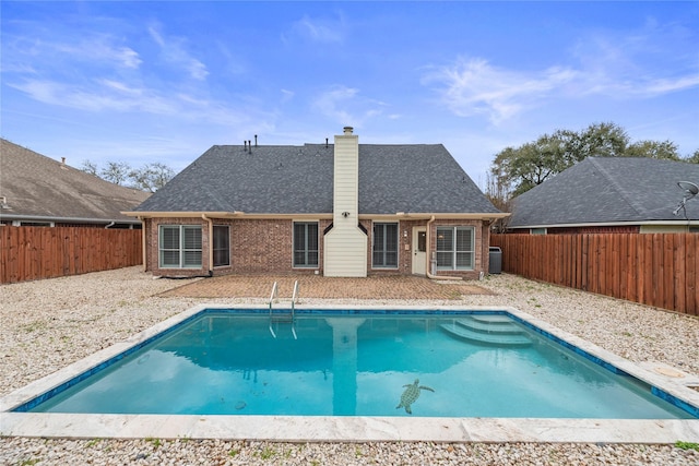 view of pool with a fenced backyard and a fenced in pool