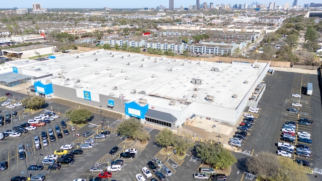 birds eye view of property with a city view