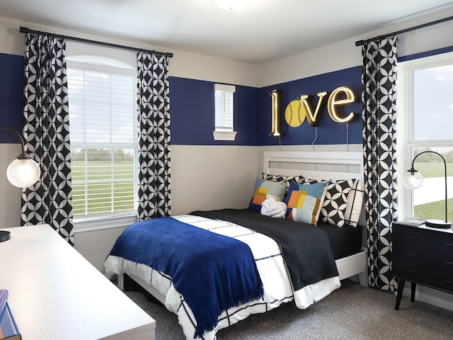 bedroom featuring carpet flooring