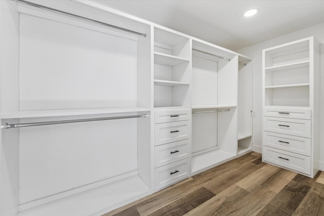 spacious closet with light wood-style flooring