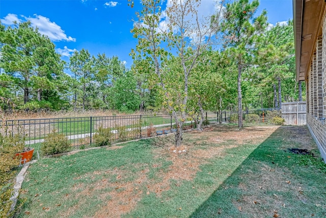 view of yard with fence