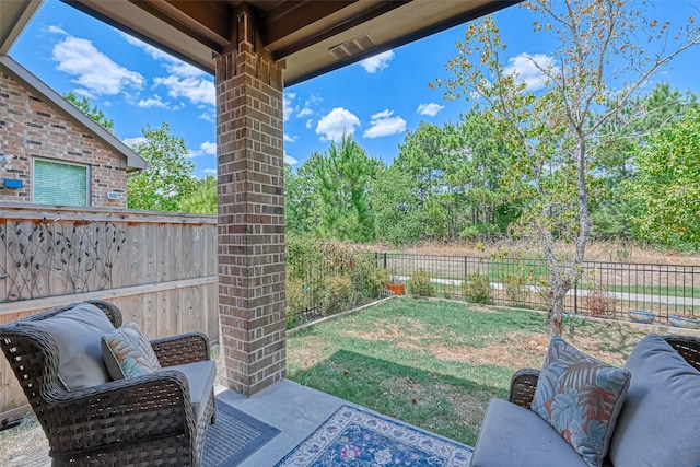 view of patio / terrace with a fenced backyard