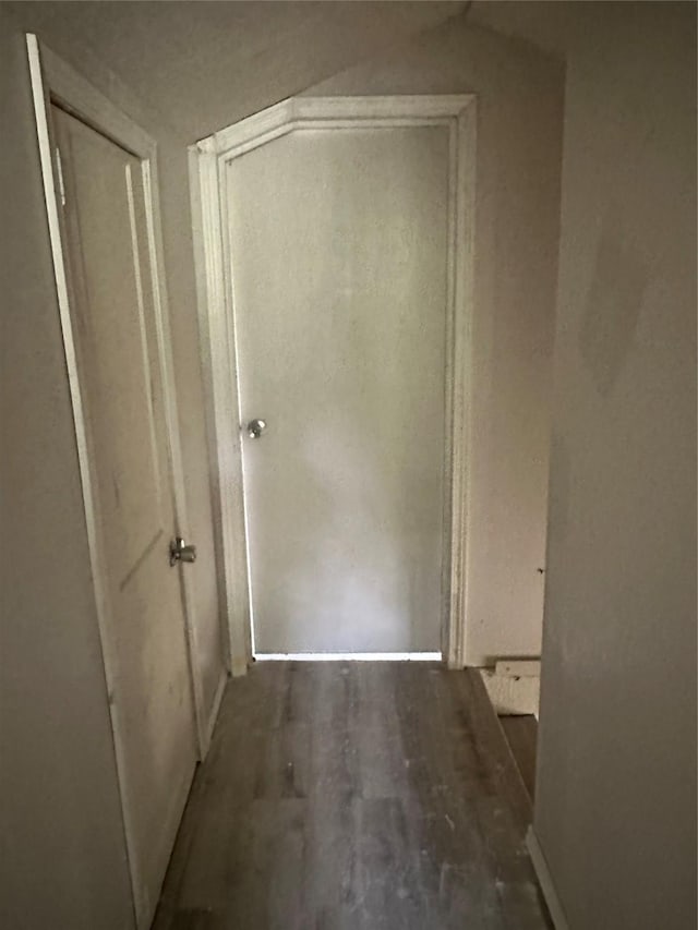 hallway featuring wood finished floors