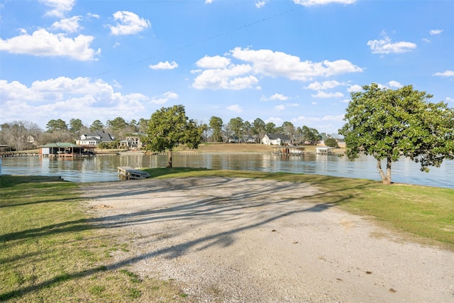 property view of water featuring a dock