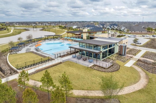 bird's eye view with a residential view