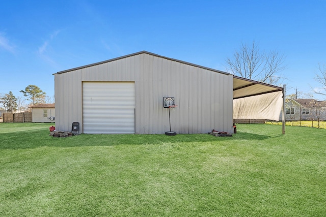 view of detached garage