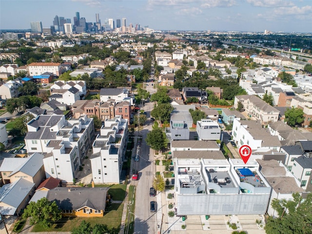 aerial view with a residential view