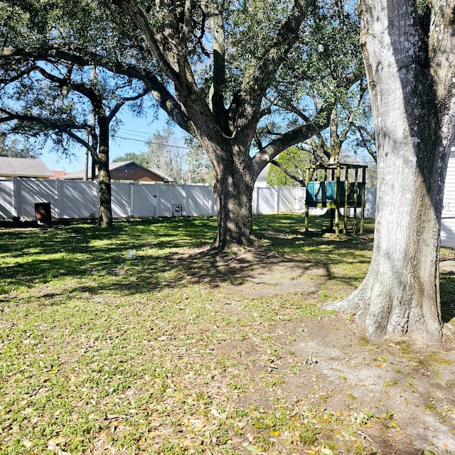 view of yard with fence