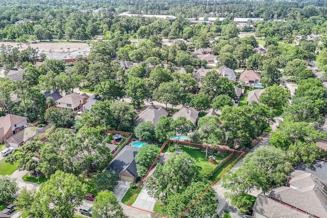 1731 Red Oak Ter, Houston, TX 77339 - aerial view of residential area featuring property boundaries highlighted