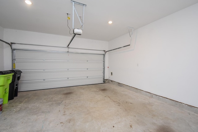 garage with recessed lighting