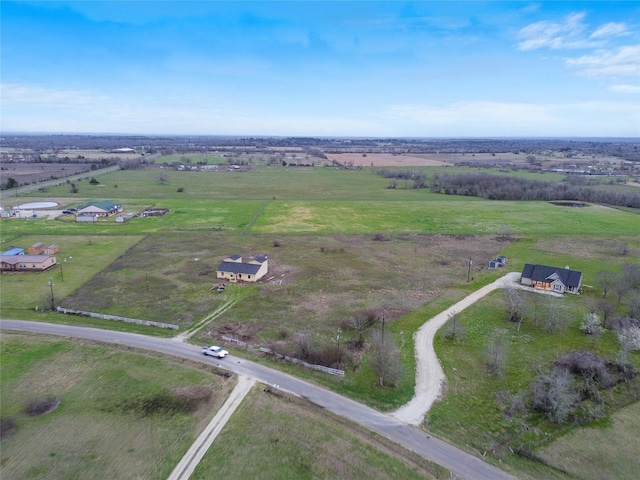 aerial view featuring a rural view