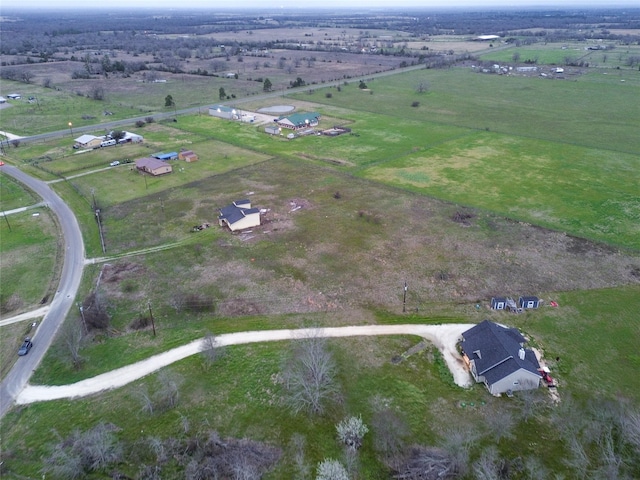 bird's eye view with a rural view