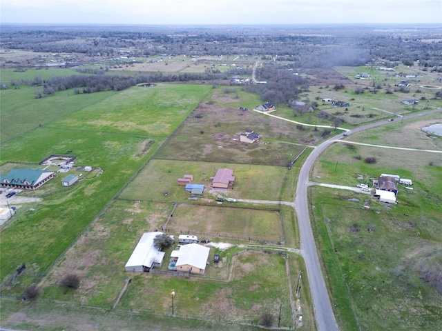 bird's eye view with a rural view