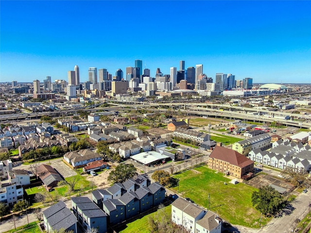 drone / aerial view featuring a view of city