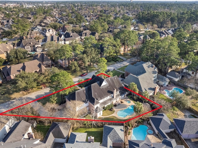 drone / aerial view featuring a residential view