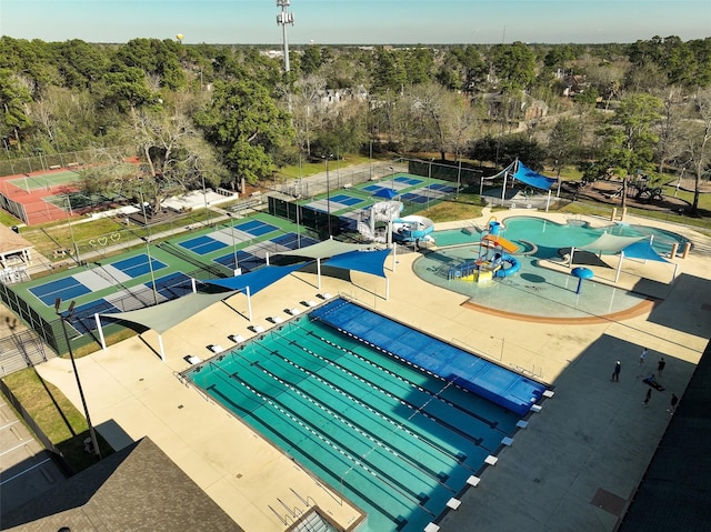 view of pool with fence