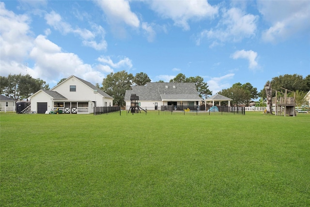 view of yard with fence