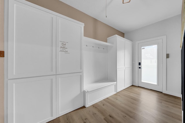 mudroom featuring light wood-type flooring