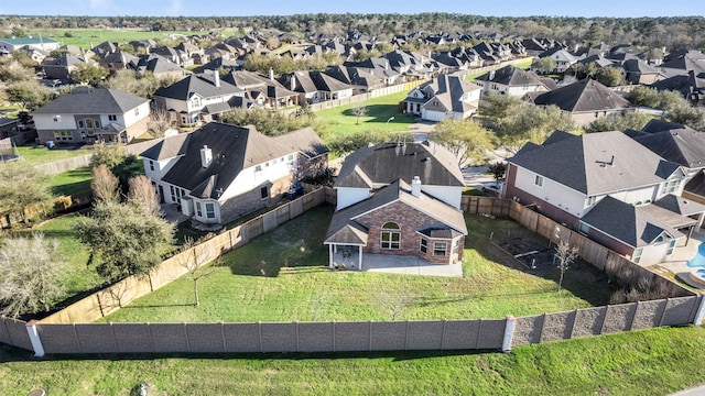 aerial view with a residential view