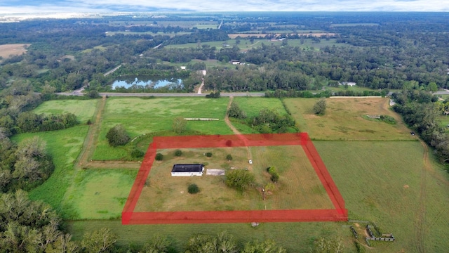 drone / aerial view featuring a rural view