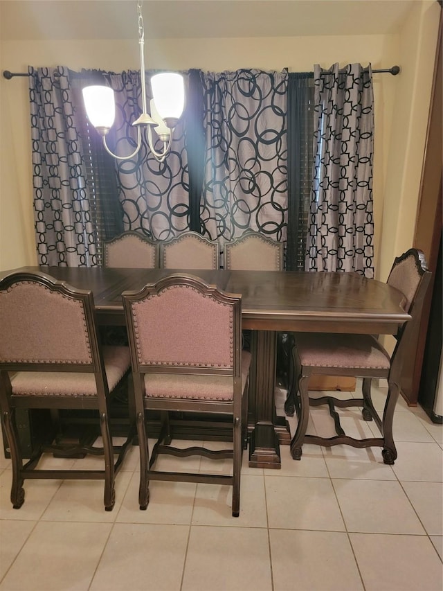 view of tiled dining room