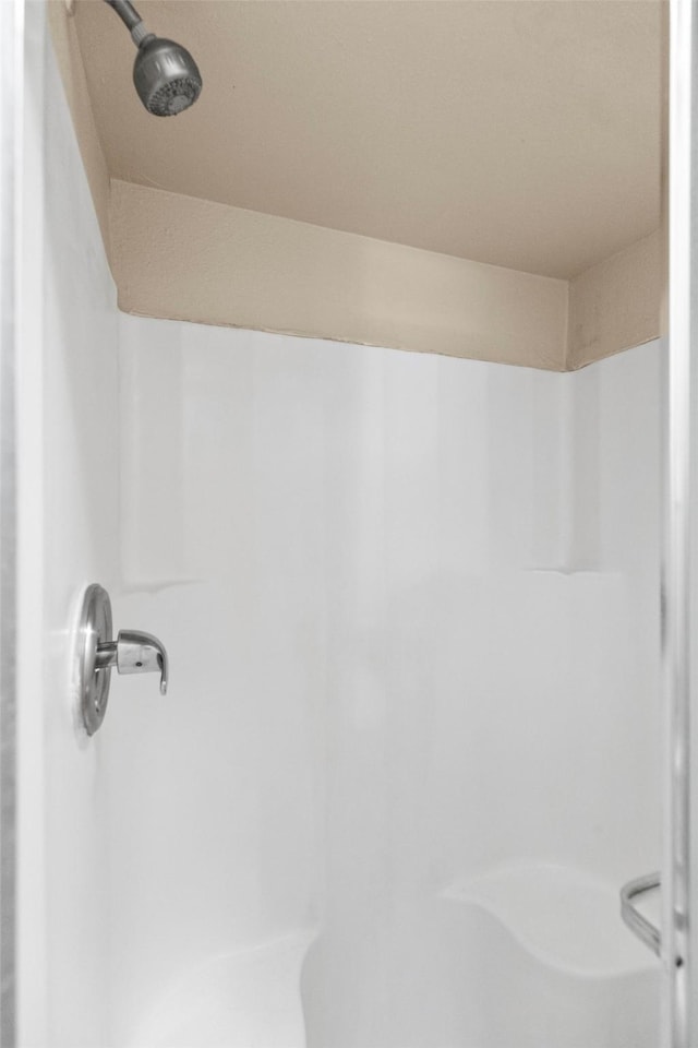 bathroom with a shower stall