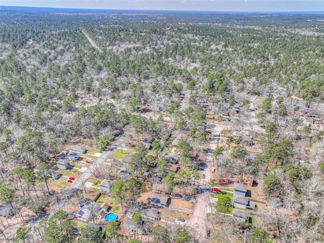 bird's eye view with a view of trees