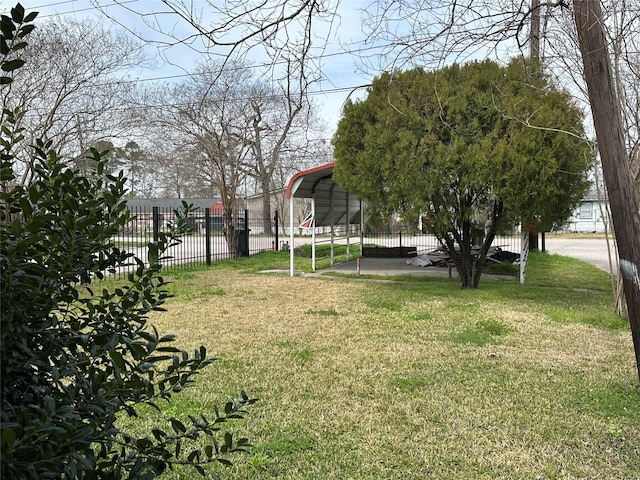 view of yard with fence