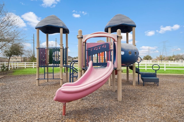 communal playground with fence