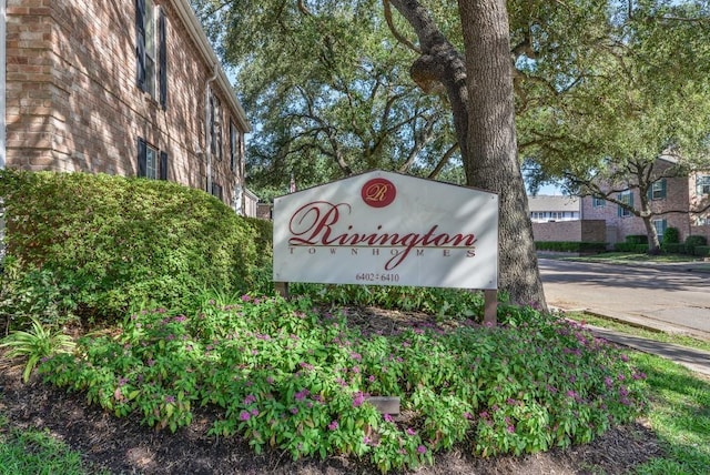 view of community sign