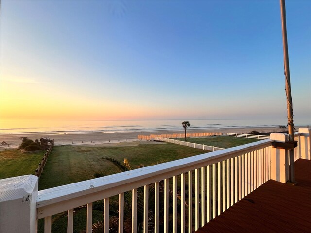 exterior space with a water view