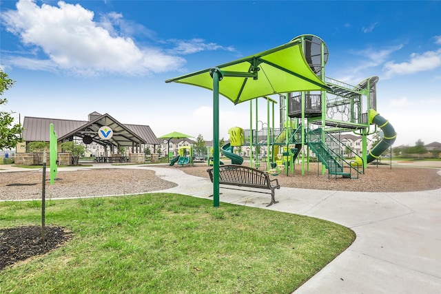 community play area featuring a yard