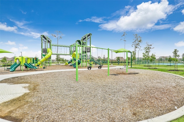 community play area with fence