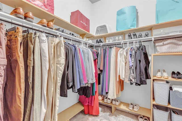 spacious closet with carpet floors