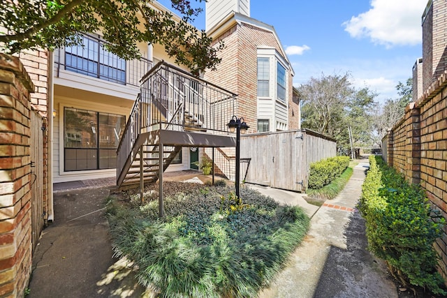 view of yard featuring stairs