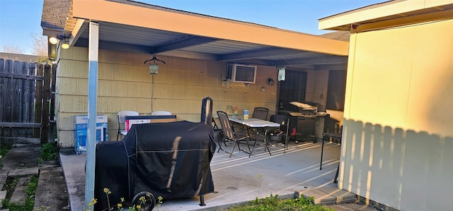 view of patio / terrace with fence and outdoor dining area