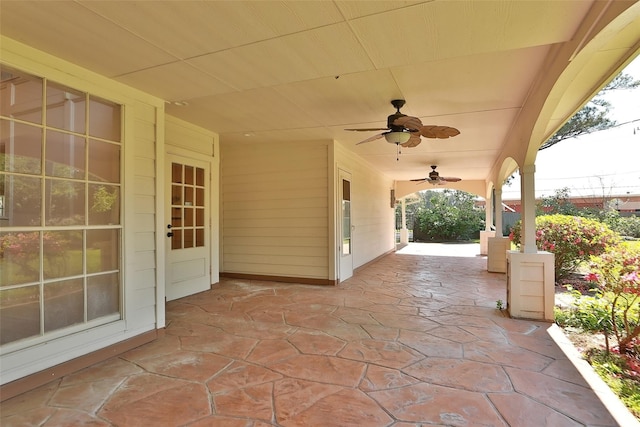 view of patio with a ceiling fan