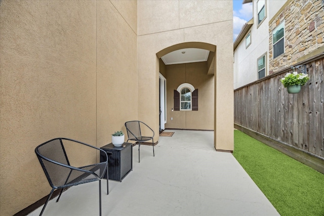 view of patio with fence