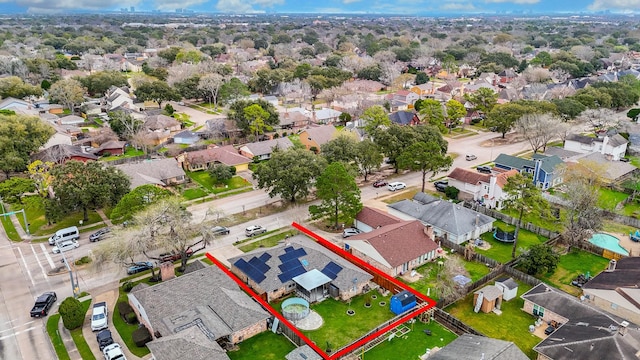 aerial view with a residential view