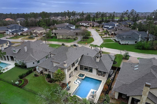 aerial view featuring a residential view