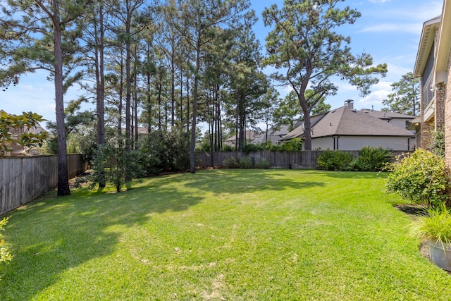 view of yard featuring a fenced backyard