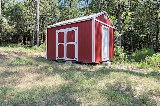 view of shed