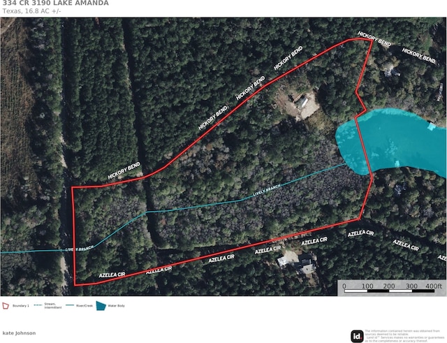 334 County Road 3190, Colmesneil, TX 75938 - map / location featuring property boundaries highlighted
