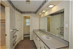 bathroom featuring double vanity and a sink