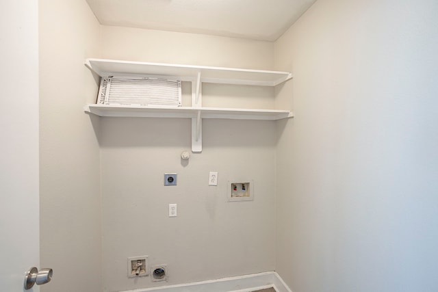 laundry room featuring gas dryer hookup, laundry area, hookup for a washing machine, and electric dryer hookup