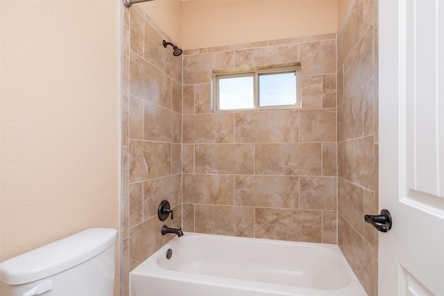 full bathroom with shower / bath combination and toilet