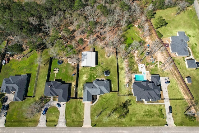 aerial view featuring a residential view