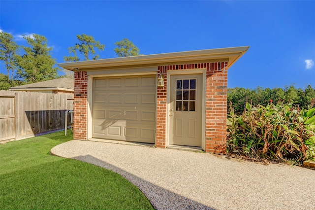 garage featuring fence