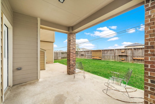 view of patio / terrace featuring a fenced backyard